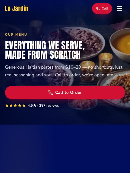 Menu — mobile