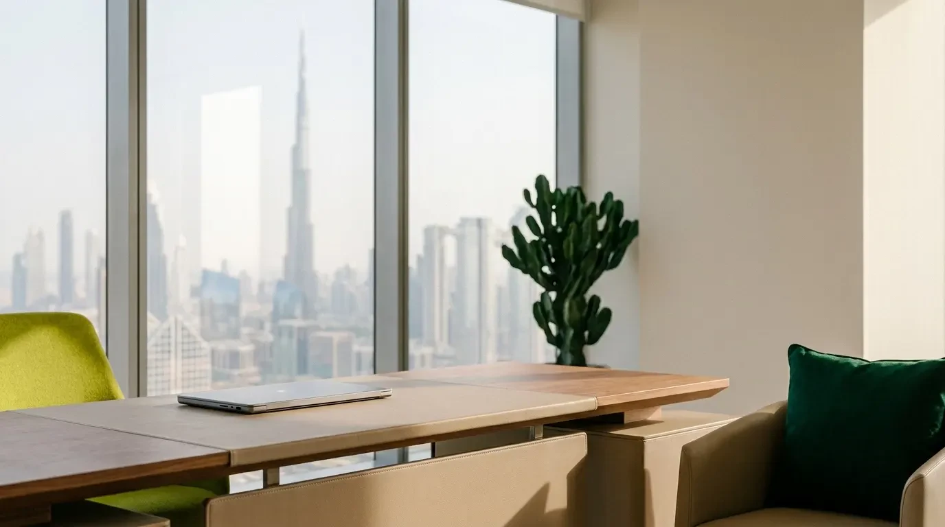 A calm, modern UAE law and accounting office — where sensitive client data is handled every day