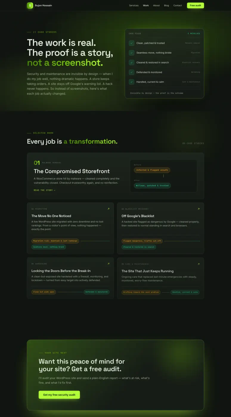 Work — case studies